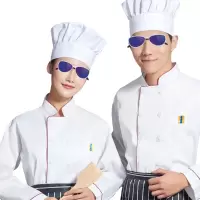万山宏业 长袖厨师服三件套(上衣+裤子+帽子)CSF01/套