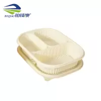 铂锜澳 三格玉米淀粉基餐盒/1200ml-200套/箱