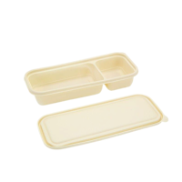 铂锜澳 长二格玉米淀粉基餐盒/550ml-300套/箱