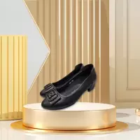 鼎兆荟鼎兆荟女士真皮软底单鞋D 黑色