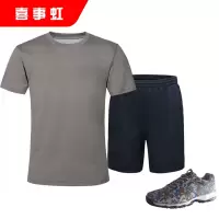 喜事虹 体能作训服 训练服套装男女训练服衣服+短裤+鞋 B款 套