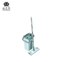 山之只 刮刮乐平板拖套装 1桶+1套拖把 套