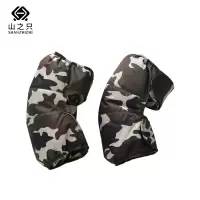 山之只 防寒羽绒护膝 迷彩绿 对