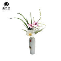 山之只 青瓷蝶憩芦影花艺摆件 MZ0257 个