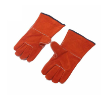 劳安隆 耐高温150℃全皮长款手套 35cm/双