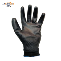 劳安隆劳保手套 黑PU挂胶手套(10双/包)/双