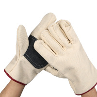 手套 家务手套 电焊耐用隔热工作手套机械工业帆布劳保手套双层帆布手套 加厚帆布手套