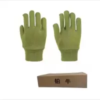 铂牛 军绿保暖绒布手套 均码 双