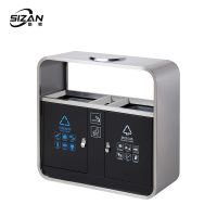 斯赞 户外不锈钢分类垃圾桶 两分类100*40*98cm 个