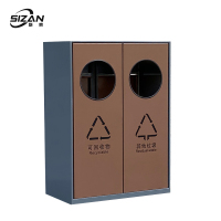 斯赞 镀锌板分类垃圾箱 两分类66*35*90cm 个