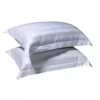 煊煜 宾馆酒店常用白色加密缎条枕套 55*85cm