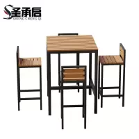 圣承启 休闲长条桌椅 70cm方桌+4椅 套