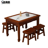 圣承启木餐桌1米套