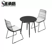 圣承启 露天桌椅套装 黑色一桌两椅 套