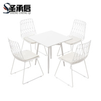 圣承启 室外桌椅 白色方桌+4椅 套