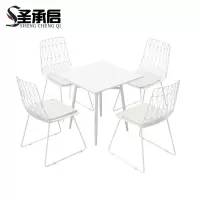 圣承启 室外桌椅 白色方桌+4椅 套