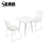 圣承启 桌椅组合 白色方桌+2椅 套