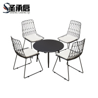 圣承启 桌椅组合 黑色一桌四椅 套