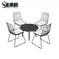 圣承启 桌椅组合 黑色一桌四椅 套