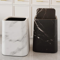 垃圾桶家用高颜值客厅卧室厨房仿大理石翻盖大容量纸篓
