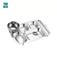 304不锈钢餐具 餐盘/碗/筷/勺 套