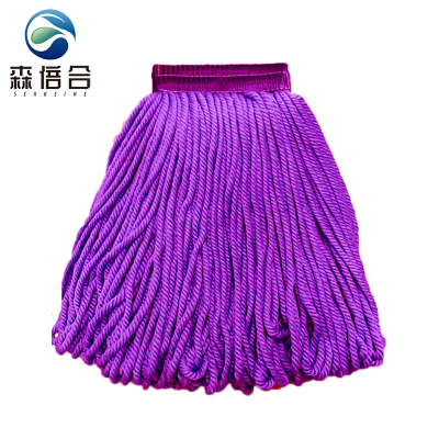 森倍合 超细纤维拖把头蜈蚣绳拖把头 加大紫色/个