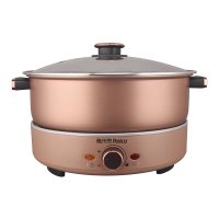 雅乐思电火锅锅家用分体式多功能电火锅电炒锅 7L YHG801(玫瑰金)