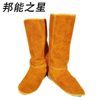 邦能之星电焊护脚套全脚牛皮盖护脚护腿防防烫电焊工隔热鞋套焊接防护脚套N53131