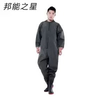 邦能之星全身下水裤连体耐磨抓鱼雨裤全封闭坑道服全身防水雨衣N55152