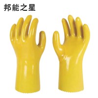 邦能之星耐油浸塑手套耐磨防水产耐酸碱油化工家务机械pvc加厚劳保手套N58194