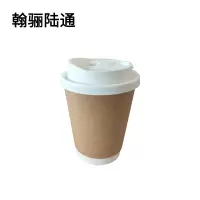 翰骊陆通 一次性咖啡杯奶茶杯纸杯(含杯盖)285ml 个