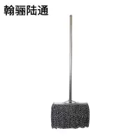 翰骊陆通 可拆卸镀锌铁件老式棉线拖把拖布 蓝白棉线钢杆27cm 把