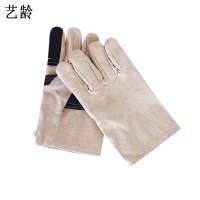 艺龄 皮掌手套 帆布衬皮衬里 副