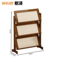 枢泽 置物架 书报架 塑藤70cm 组