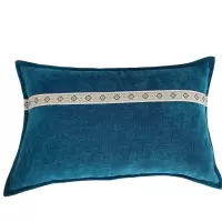 东凯汇普 新中式加厚亚麻轻奢靠枕腰枕(含芯) 55*35cm 1个