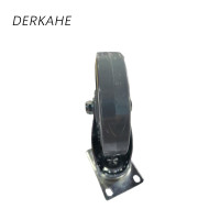 DERKAHE 中型手推车聚氨酯轮 φ63×32(2.5寸) 万向刹车款 个