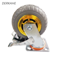 DERKAHE 重型手推车橡胶轮 φ200×50(8寸) 万向刹车款 个