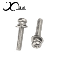 新成 不锈钢十字槽半圆头三组合螺丝304 M4X16/个
