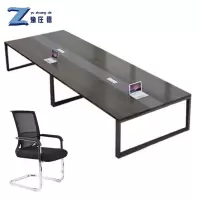 豫庄德现代会议桌2m+6椅套