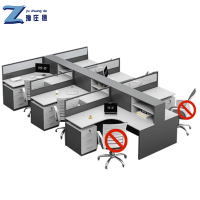 豫庄德工位办公桌六人 组