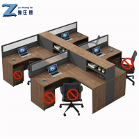 豫庄德工位办公桌四人套