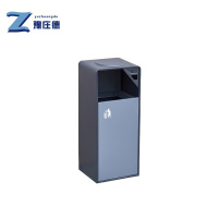 豫庄德户外不锈钢垃圾桶黑灰个