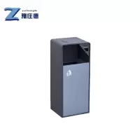 豫庄德户外不锈钢垃圾桶黑灰个