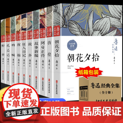 全套10册鲁迅全集故乡朝花夕拾呐喊社戏正版经典野草孔乙己阿Q正传狂人日记故事新编祝福原著六七年级b读课外书小学初中生中国