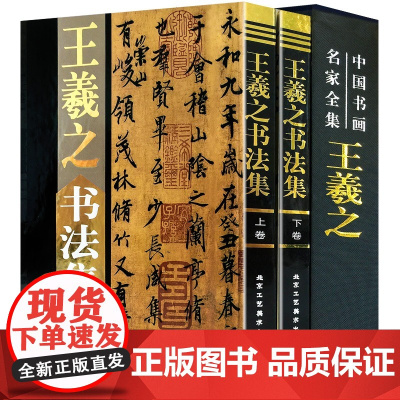 王羲之书法集全2册16开精装铜版纸彩印附释文 王羲之书法作品集书法字帖兰亭序圣教序淳化阁帖 快雪时晴帖中国书画名家全集