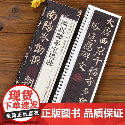 颜真卿多宝塔碑 楷书毛笔书法临摹字帖经典碑帖书法临摹字卡原大版原帖全文颜体入门初学者临慕近距离字卡