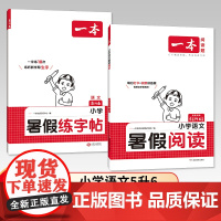 一本暑假阅读+暑假练字帖5升6年级(套装2册)2024一本小学暑假作业暑假阅读暑假练字帖每日练