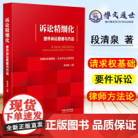 2021全新正版 诉讼精细化 要件诉讼思维与方法 段清泉 请求权基础 要件诉讼 律师方法论 中国法制出版社 978752