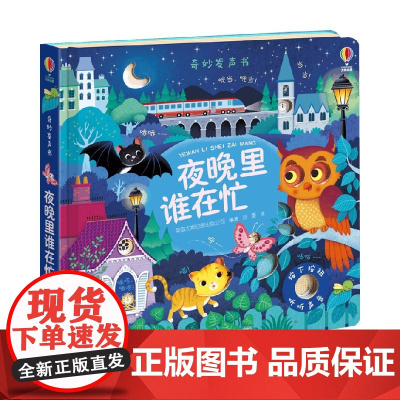 尤斯伯恩玩具书 奇妙发声书 夜晚里谁在忙 0-2岁 英国尤斯伯恩出版公司 编著 认知启蒙