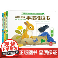 动物朋友手指推拉书 共3册 忙碌的小兔 好奇的小猫 调皮的小狗 阿曼达伍德 著 幼儿启蒙